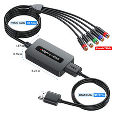 Component to HDMI Converter, 1080P YPbPr to HDMI Converter with Female YPbPr …