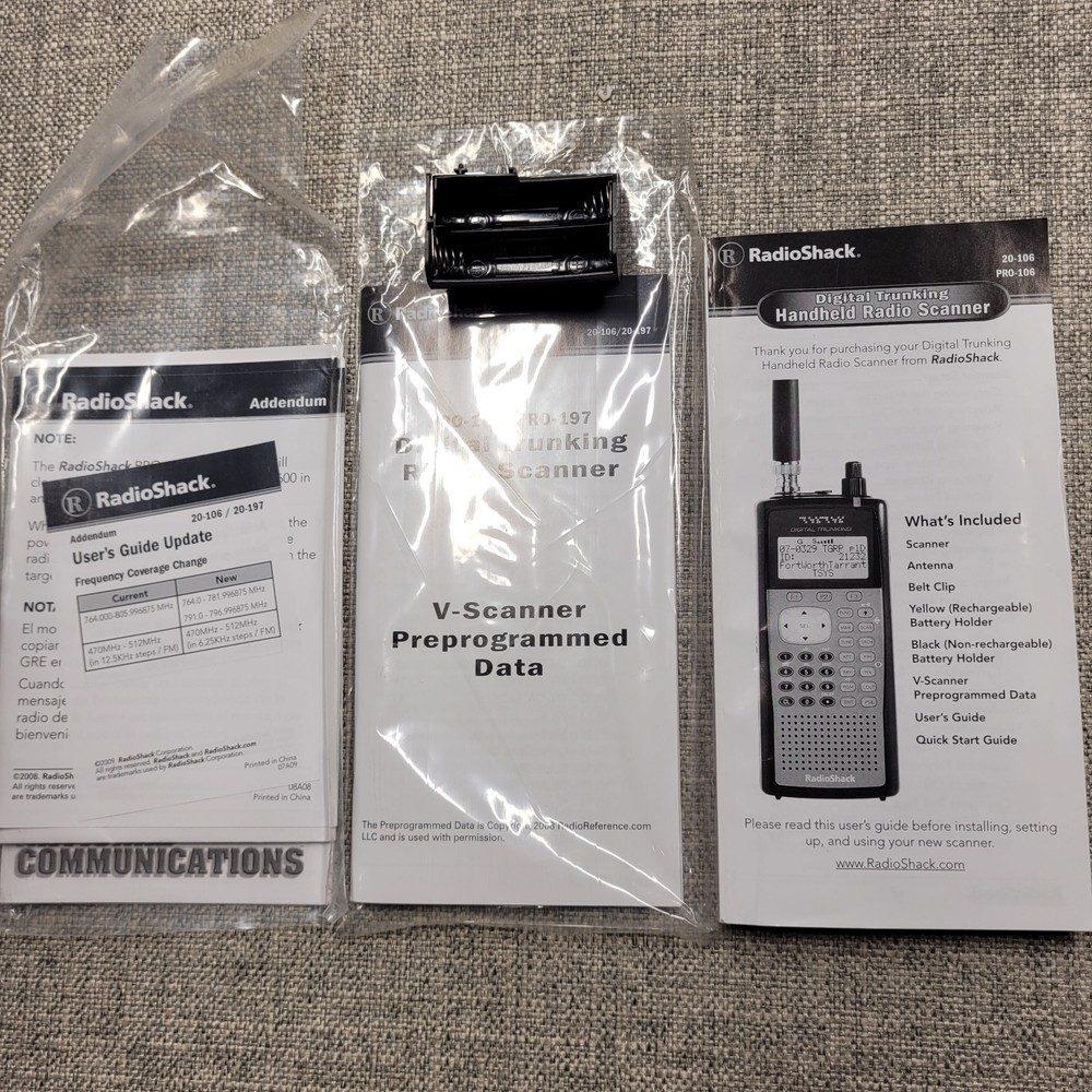 Radio Shack Pro-106 Digital Trucking Handheld Scanner 20-106 (MANUALS ONLY!)