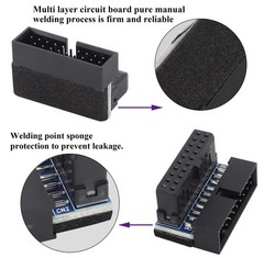 2PCS Down Right Angle USB 3.0 19-Pin Motherboard Internal Header Adapter 20pin