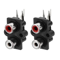 Brand New 2PCS RCA Female Socket Panel Mount Connector for Left & Right Audio