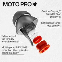 EARPEACE Moto PRO – Motorcycle Ear Plugs – 1 count (Pack of 1), Silver