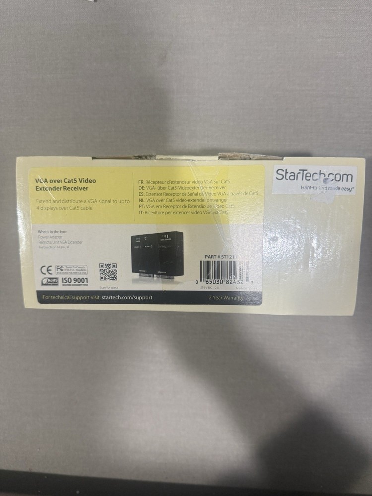 StarTech VGA over Cat5 Video Extender Receiver Brand New in Original Box