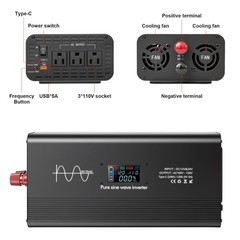 Pure Sine Wave 10000Watt Power Inverter DC 12v to AC 110V-120V for Solar Systems
