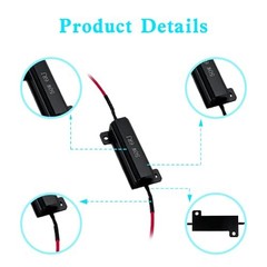 50W 6ohm Load Resistors Led Turn Signal, Led Resistor,Suitable For 4PCS Black