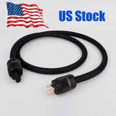 Audiophile Silver Plated HIFI Audio US AC Power Cable Pure Copper Power Cord