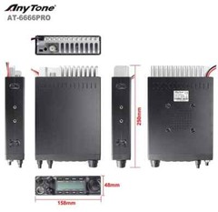 AnyTone AT-6666PRO 10-Meter Mobile Transceiver – AM/FM/USB/LSB/PA