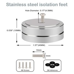 4pcs Aluminum HiFi Audio Amp Speaker Turntable Isolation Feet Equipment Base Pad
