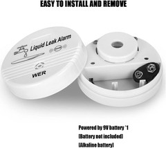 Water Leak Alarm Sensor, Battery Operated Leak Alert, 90Db Water Detector F