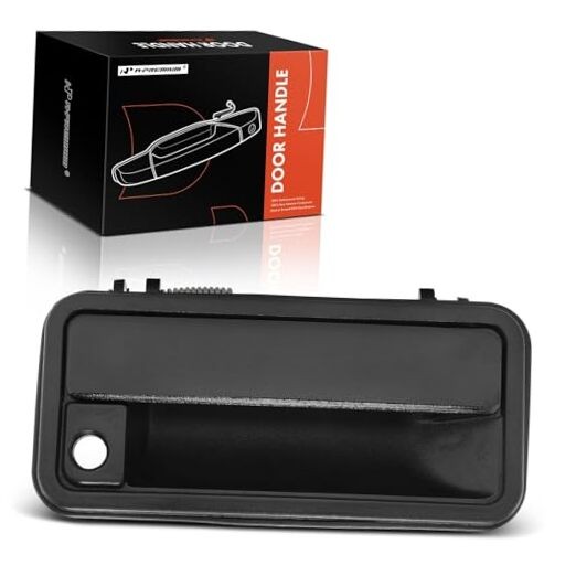 – Metal Exterior Door Handle w/Keyhole – Passenger Front Right Textured Black