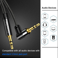 3.5Mm Aux Cable 1.5 Ft, 3.5Mm Nylon Braided Male to Male Stereo Audio Cable Audi