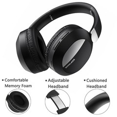 Headphones Over Ear Wireless Foldable Headsets Built-in Mic Hi-Fi Stereo Bass