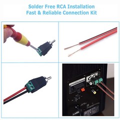 4 pcs Speaker Wire cable to Audio Male RCA Connector Adapter Jack Plug Bose M247