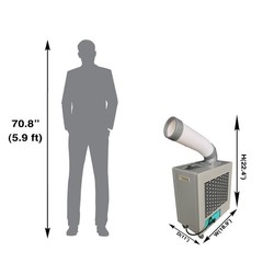 Equator 7000BTU Weatherized Outdoor Air Conditioner+Fan IP24 Casters 110V