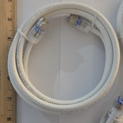 PCT 18ft White Coaxial Cable F Male to F Male Lot of 3 (H677T9BVVW1P)