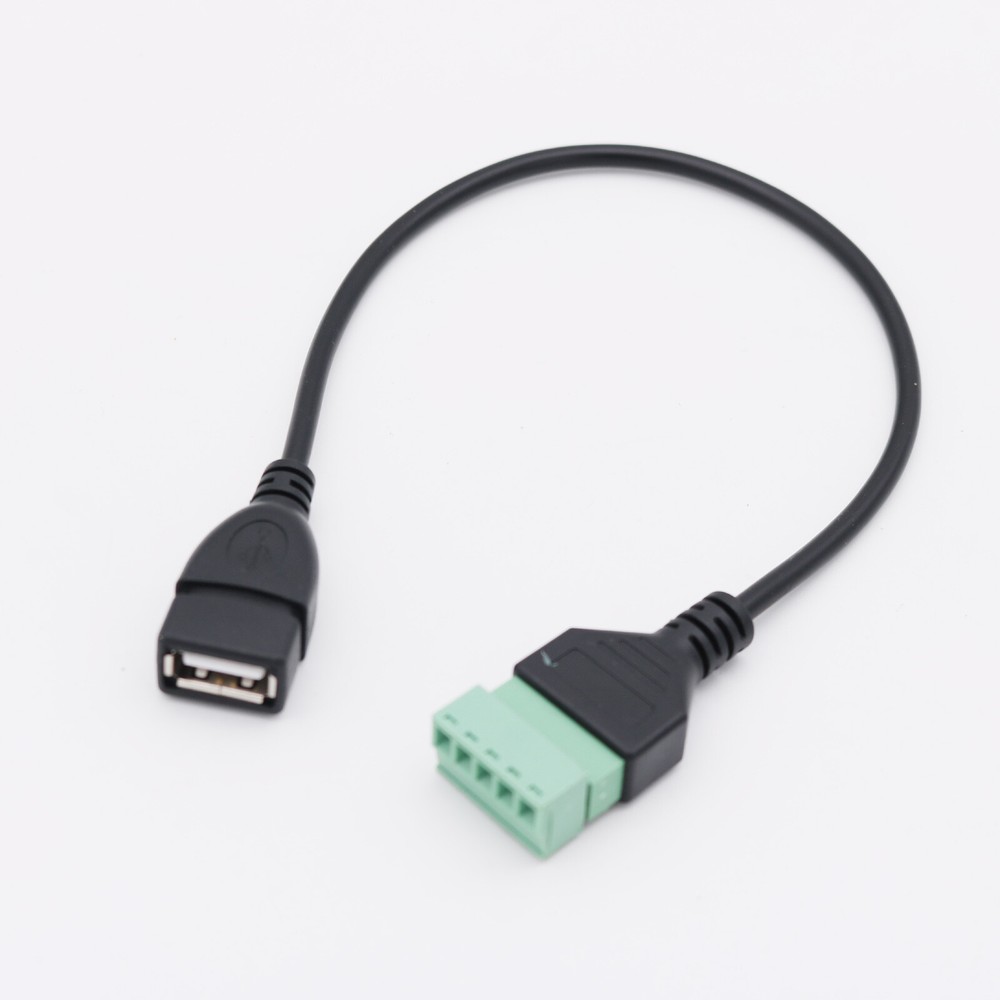 USB 2.0 A Female to 5 Pin Screw Connector w/ Shield Terminal Plug Adapter Cable