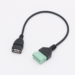 USB 2.0 A Female to 5 Pin Screw Connector w/ Shield Terminal Plug Adapter Cable