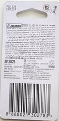 2 PK ENERGIZER ECR2025 3V LITHIUM BAT. DL2025 CR2025 (GREAT EXP 12/34) FREE SHIP