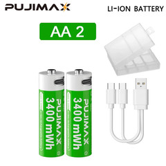 1.5V AAA/AA 3400Mwh 1100Mwh Rechargeable Battery USB Type-C Rechargeable Li-Ion