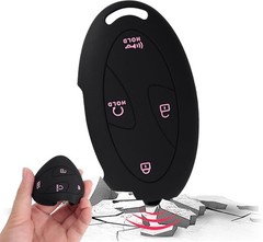 Silicone Key Fob Cover for Hyundai 2024-2026 Tucson Black Red+Black Pink(Button