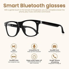 Bluetooth Audio Smart Glasses Blue Light Blocking Open Ear Speaker Voice