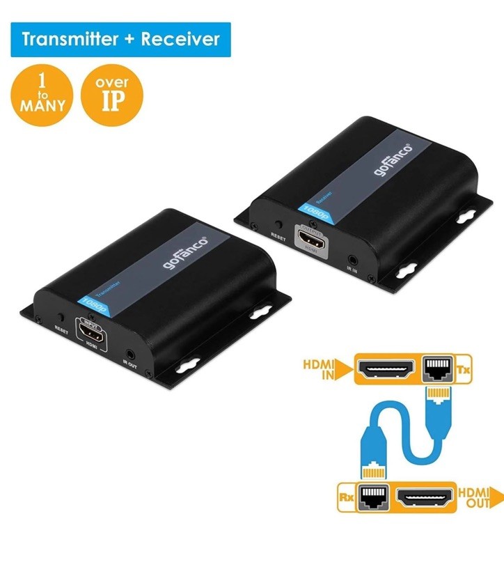 Gofanco HDbitTv2 HDMI Extender Kit Over Cat5e/Cat6 Up to 395ft 1080p – Open Box