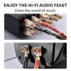 9 AWG Audiophile Speaker Cable 2 Banana to 4 Spades 8.2ft