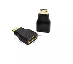 Mini HDMI Male to Standard HDMI Female Adapter Gold Plated HDTV 4K 1080p 3D