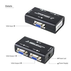 High Resolution 1 to 2 Monitor Switch VGA Video Splitter Converter Adapter n