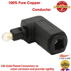 Toslink 90° Digital Optical Audio Cable Adapter Male to Female Right Angle Lot