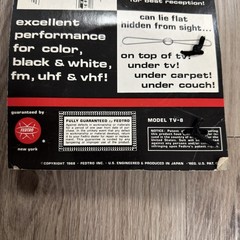 Vintage 1968 Fedtro Super Power Parabolic TV Rabbit Ear Antenna TV-8 FM UHF VHF