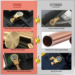 4Pcs Heavy Duty Brass Car Boat Battery Terminal Connector Top Post Cable Clamp