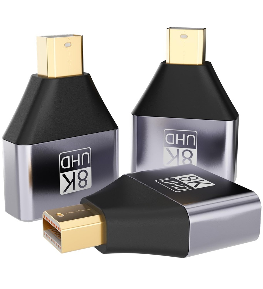 3 Pack Mini DP To DP Adapter DisplayPort 1.4 Male To Female Converter 8K