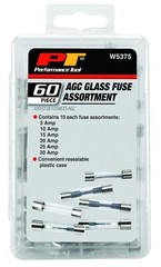 60pc Glass Fuse Assortment – Various Sizes – Automotive, Marine & Household Use