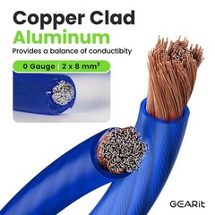 GEARit 0 Gauge 25′ 50′ CCA Amplifier Power / Amp Ground Wire, Black/Blue/Red.