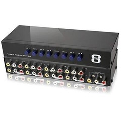 8-Port RCA Composite Video Audio AV 8-Way Switch Selector Switcher Splitter Box