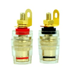 2 Pairs Gold Plated Audio Speaker 5mm Cable Binding Post Short Thread Terminals