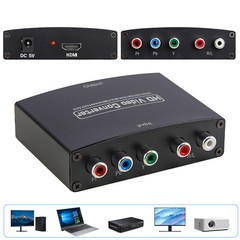 YPbPr Component to HDMI Converter Stereo Audio Video L/R 5RCA RGB Adapter 1080P