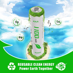 Rechargeable AAA Batteries 16 Pack, 1100 Mah High Capacity Nimh AAA Rechargeable
