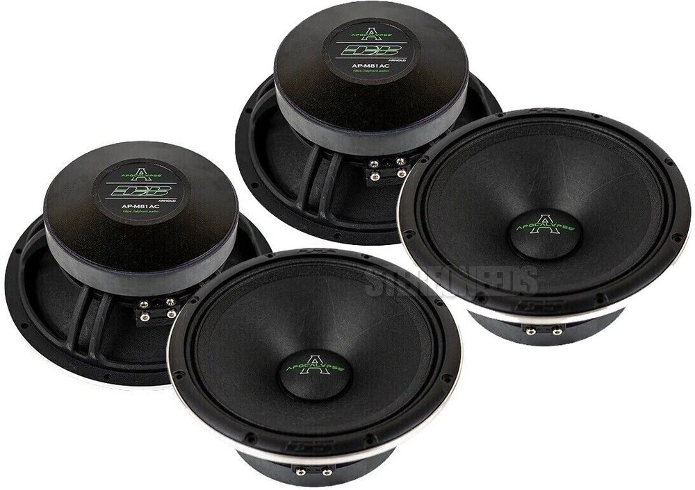 4x Deaf Bonce Apocalypse 8″ 600 Watt 4 Ohm Midrange Car Speakers AP-M81AC 2 Pair