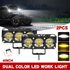 2x 4 Inch LED Work Light Bar Spot Flood Pods Offroad Fog Driving Lamps ATV Truck