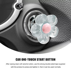 Push to Start Button Cover, Resin Flower Engine One-Touch Starter Ignition Switc