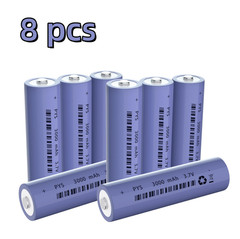 8 Pack 3.7V 3000mAh NiMH Button Top Batteries – Rechargeable for Flashlights -US