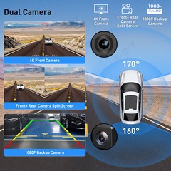 11.3″ Portable Dash Cam Wireless Apple CarPlay Android Auto Car Stereo microSD