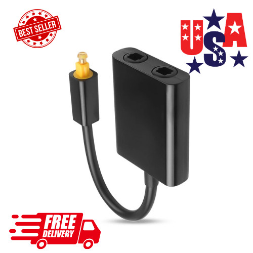 Toslink Optical Audio Splitter 1 In 2 Out SPDIF Digital Fiber Cable Adapter