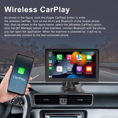 7″ Portable Car Stereo Radio Wireless Apple CarPlay Android Auto Touch Screen