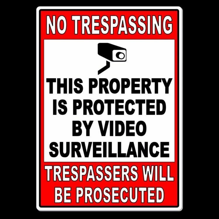 Property Protected Video Surveillance Security Camera 5″ x 7″ Sign Metal MS10