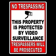 Property Protected Video Surveillance Security Camera 5″ x 7″ Sign Metal MS10