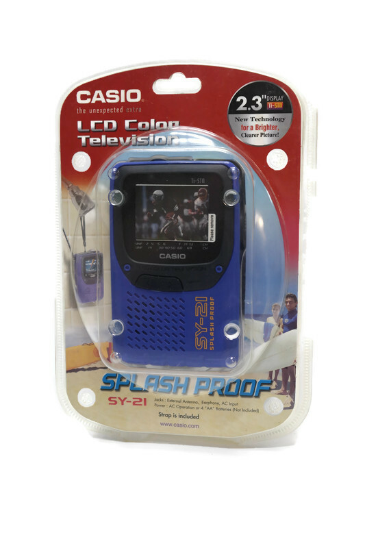 Casio SY-21 Water Resistant Portable Color 2.3″ LCD Analog TV in package