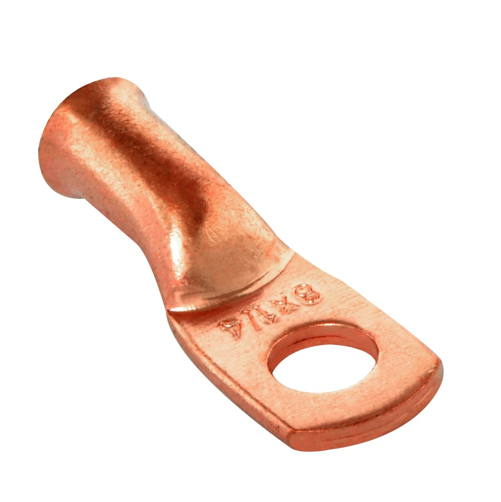 25pcs 8 GA AWG 1/4″ Copper Wire Ring Terminal Crimp Battery Welding Cable Lug