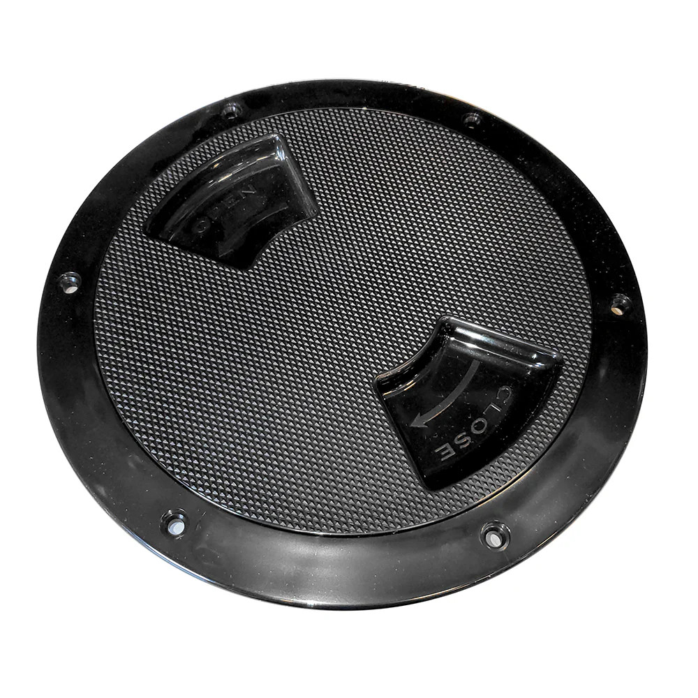 Sea-Dog Textured Quarter Turn Deck Plate – Black – 6″ [336167-1]
